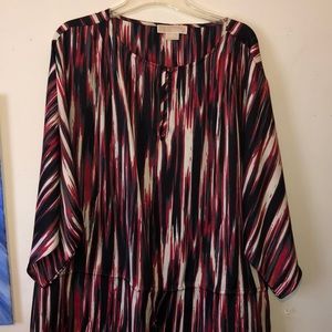 Michael Kors red white and black tunic top